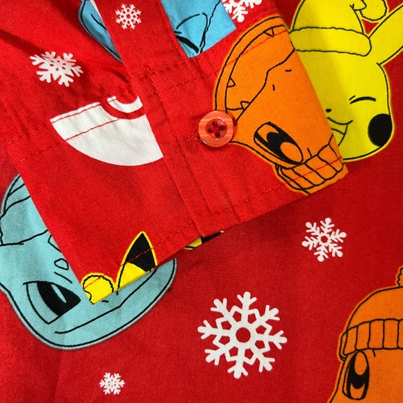 adidas Red Kids Pajama Top with Pokemon Print - Picture 3 of 4